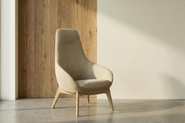 Aria 4 Black Skid Metal Base Lounge Chair