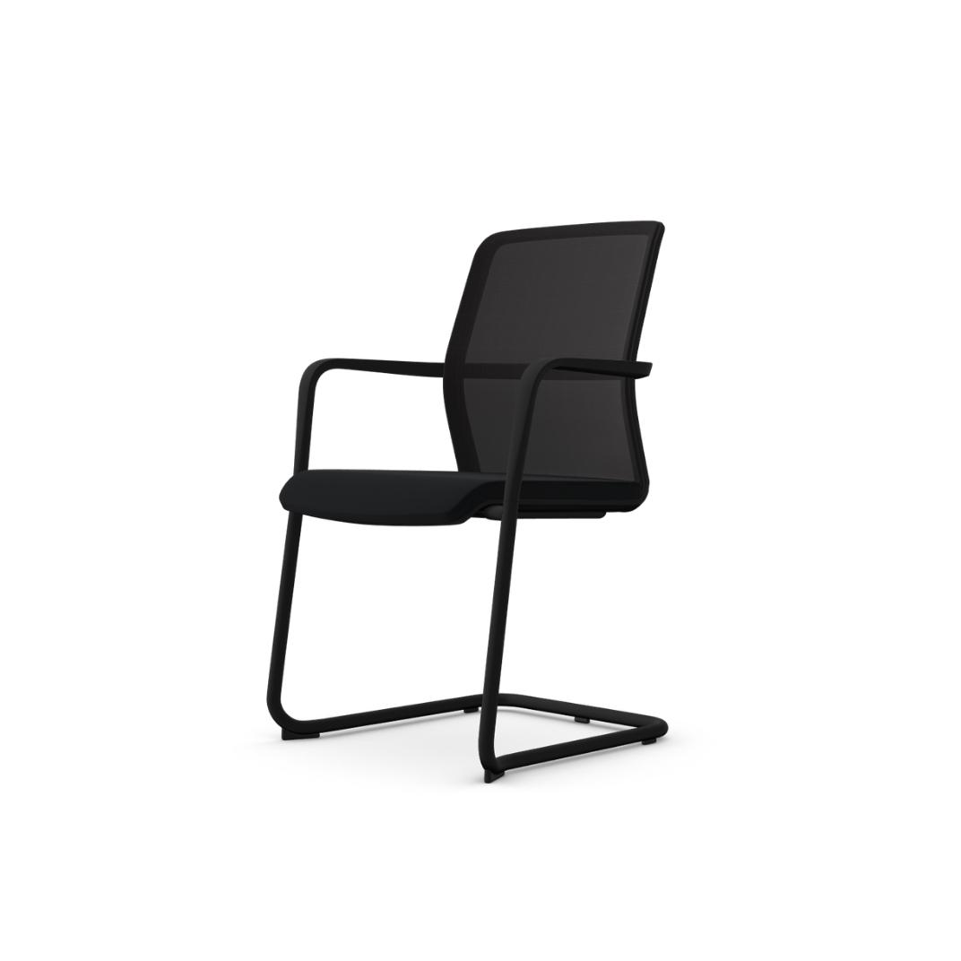 Circo Motion Conference Chair With Castors, Arms and Upholstered Seat