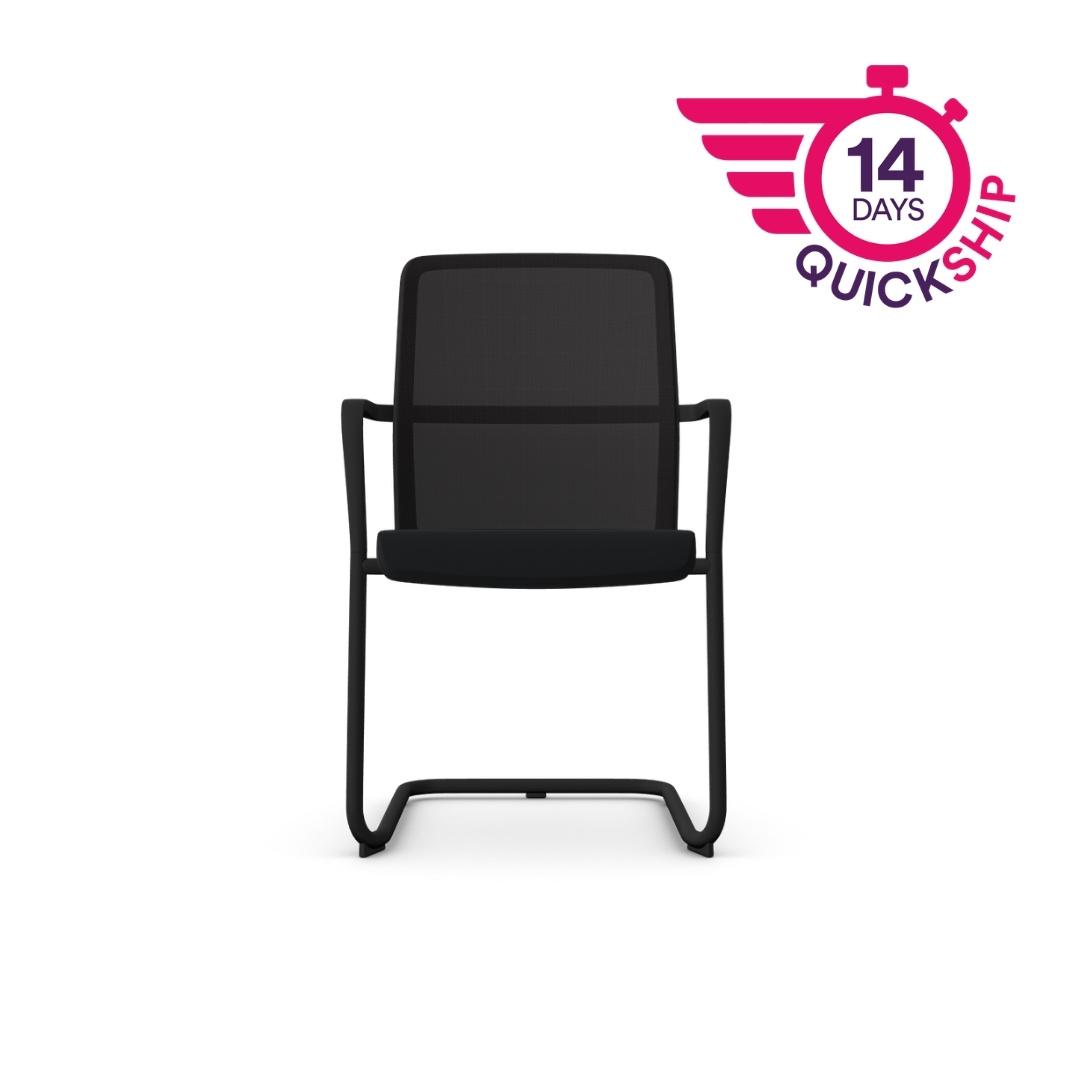 Circo Motion Conference Chair With Castors, Arms and Upholstered Seat