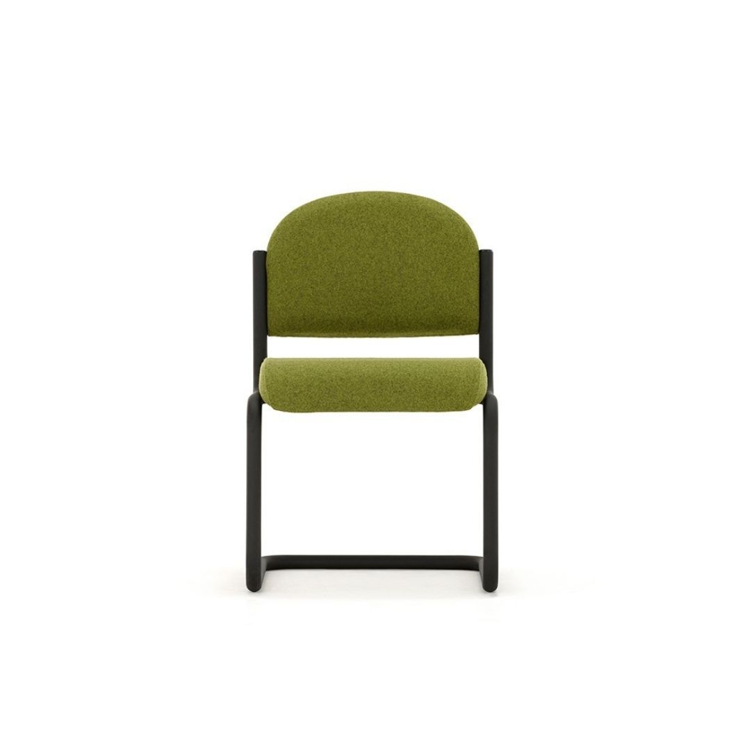 A64 Public Space No Arms Cantilever Frame, Upholstered Seat and Back