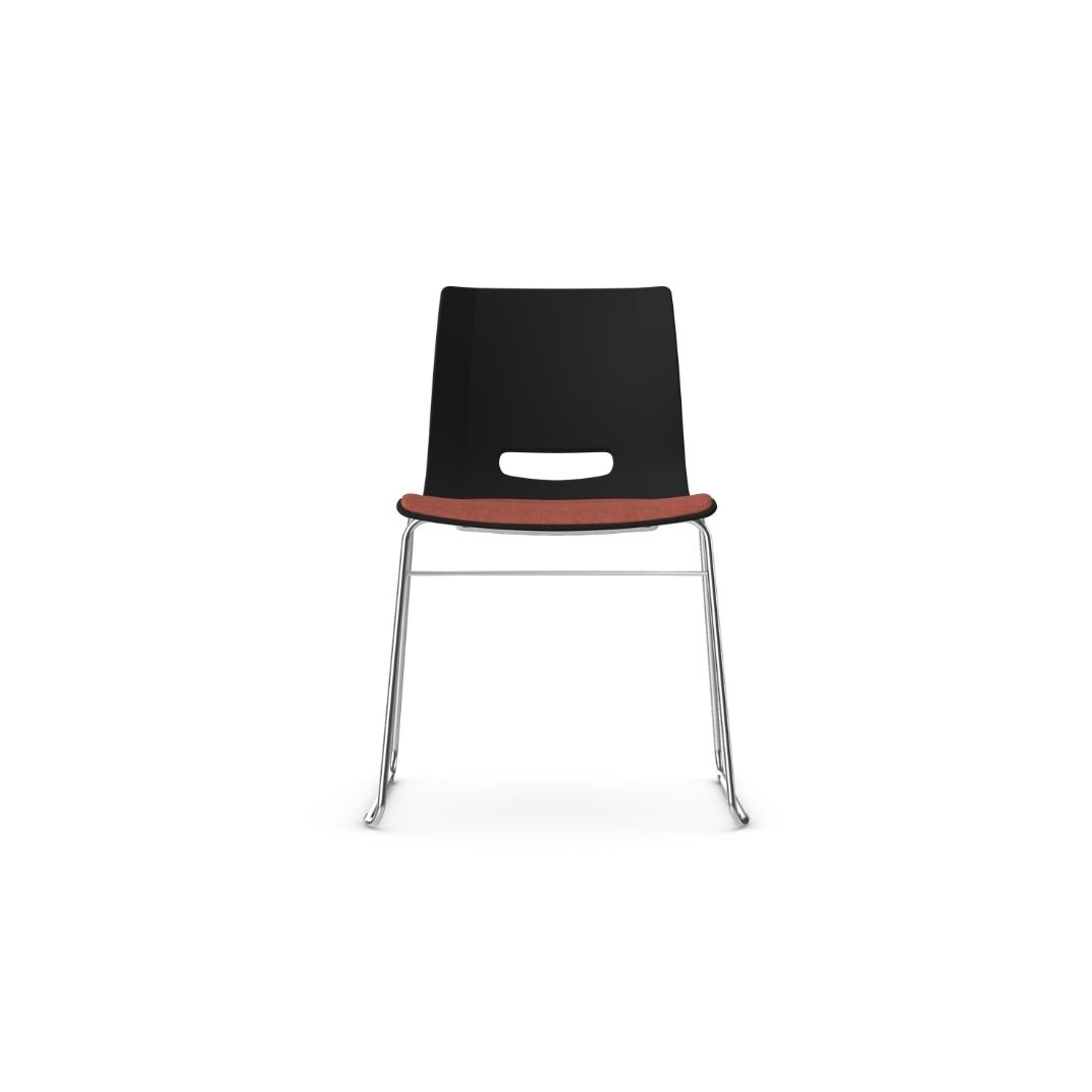 Casper Side Chair With Upholstered Seat Pan and Skid Base