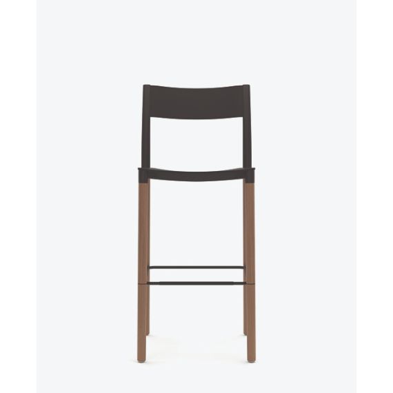FLK303 Folk High Stool With Plastic Seat and Back