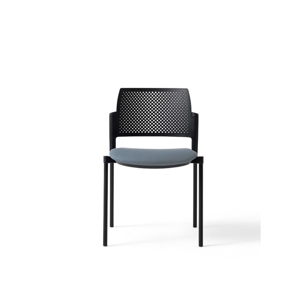 KS2 Kyos No Arms 4 Legs Plastic Back and Upholstered Seat