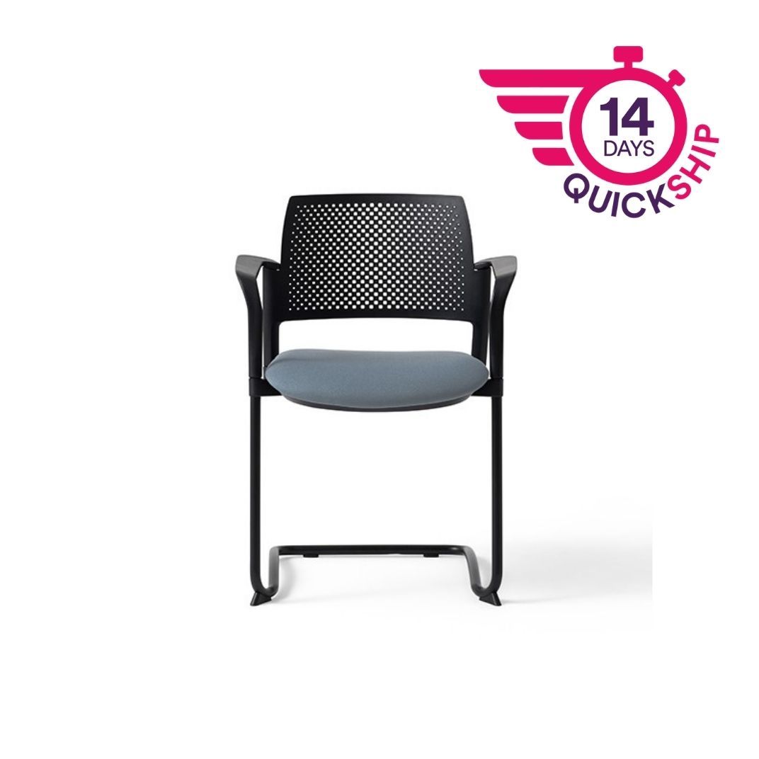 KS5A Kyos With Arms Cantilever Plastic Back Upholstered Seat