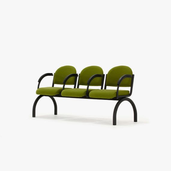 A180-SSST Public Space Beam Three Unit Beam Seat and Table