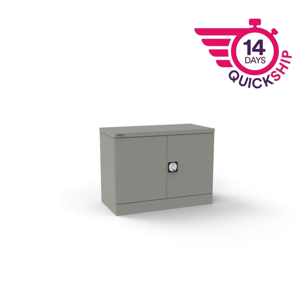 CUEC2AGS - Kontrax Steel Cupboard - 690mmH 2 double door - assembled c/w 1 shelf