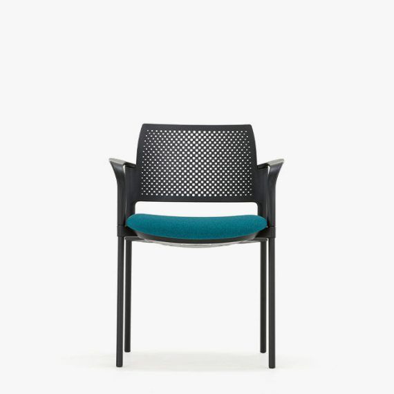 KS2A Kyos With Arms 4 Legs Plastic Back and Upholstered Seat*