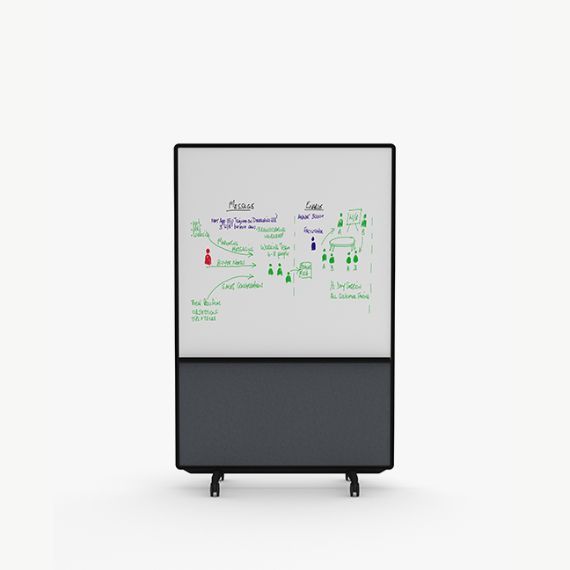 AW2012FD Adapt Wall with Drywipe Upper Panels and Fabric Lower Panels