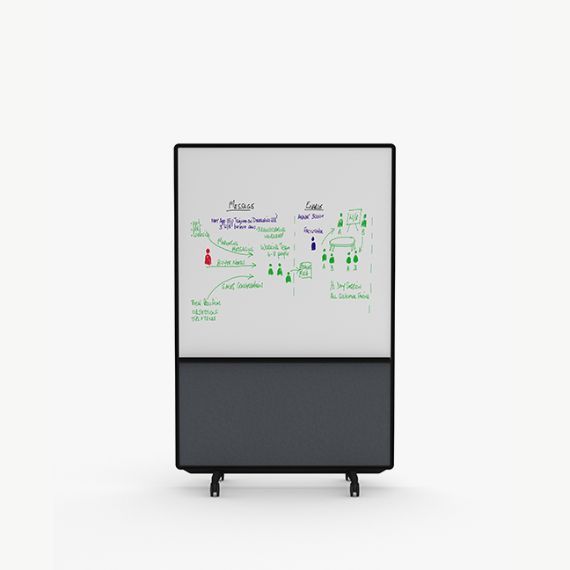 AW2012FFMD Adapt Wall with Fabric and Magnetic Drywipe Upper Panels and Fabric Lower Panels