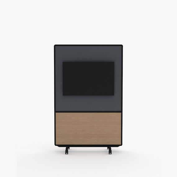 AW2012MFM Adapt Wall Media with  Fabric Upper Panels and MFC Lower Panels