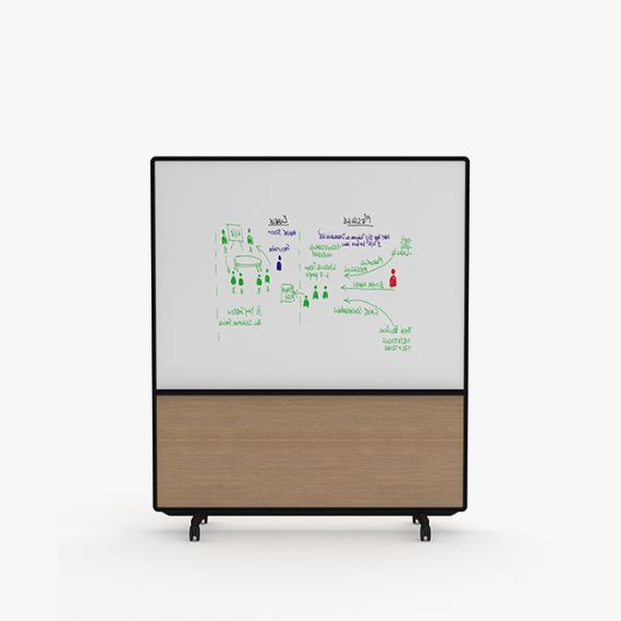 AW2016MFD Adapt Wall with Fabric and Drywipe Upper Panels and MFC Lower Panels