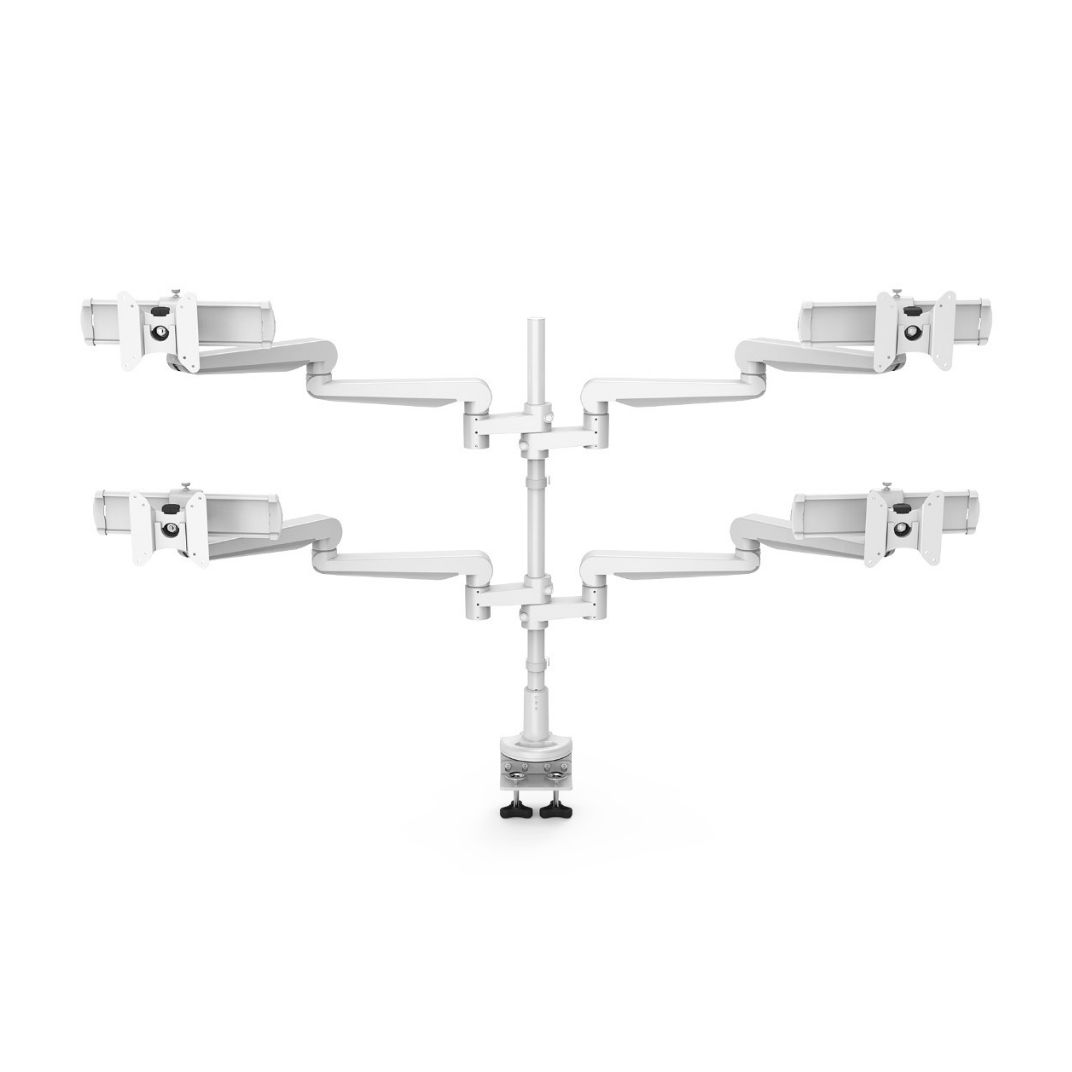 CMS2979S -  Ascend Multimount Quad Screen with Desk Clamp and Lateral Extension Plates