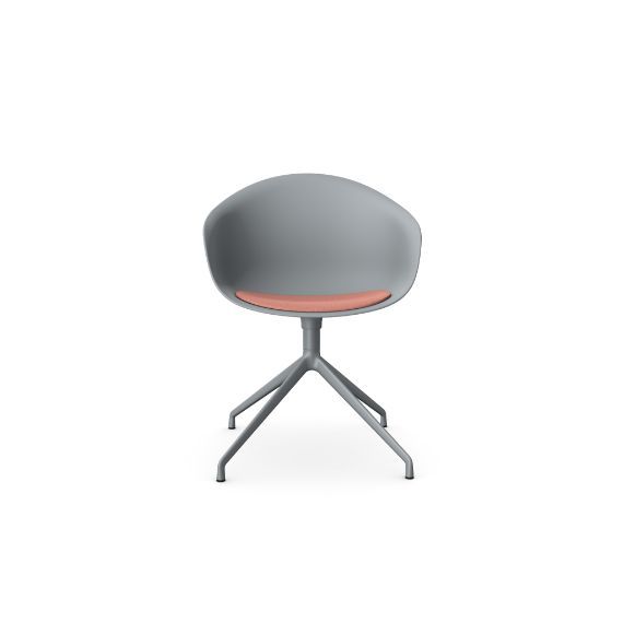 KIN304U1 Kin Tub  Chair With 4 Star Swivel Base, Upholstered Seat Pad