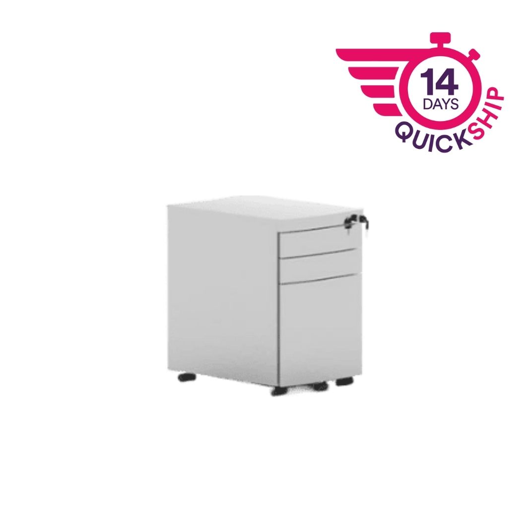 METMP Pedestal Mobile Bow Fronted Steel Locking Regular