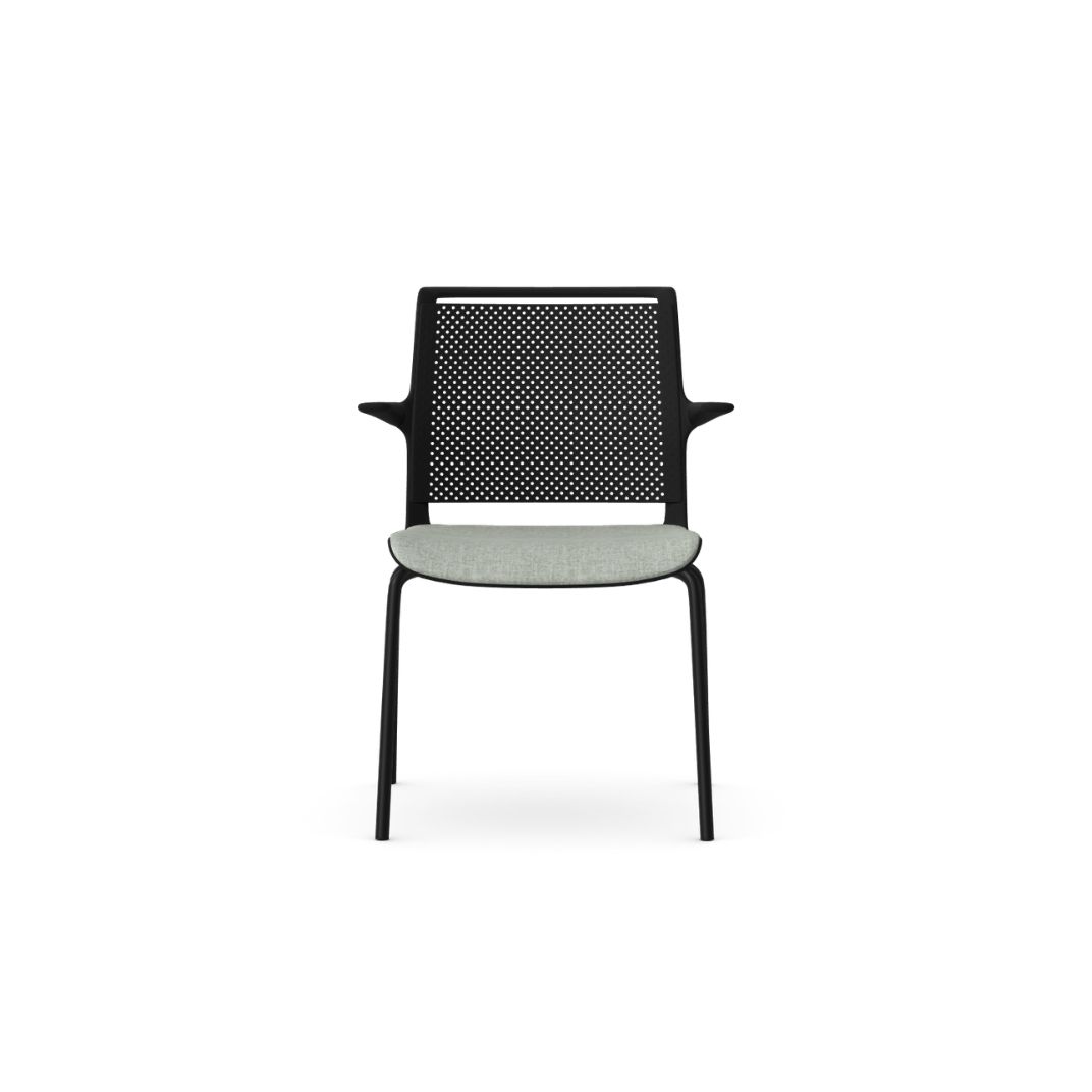 ADL12A Ad-Lib Chair With Upholstered Seat and Plastic Back, With Arms