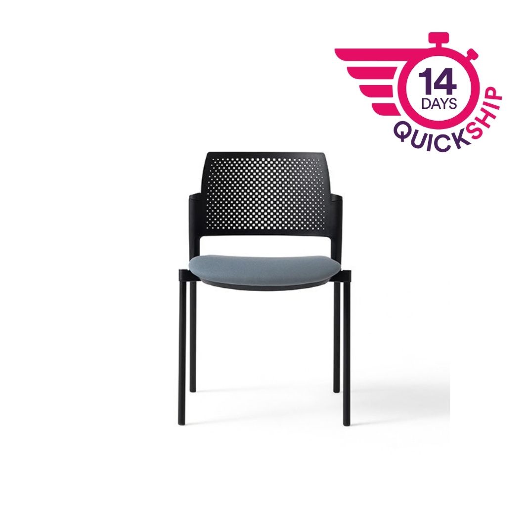 KS2 Kyos No Arms 4 Legs Plastic Back and Upholstered Seat