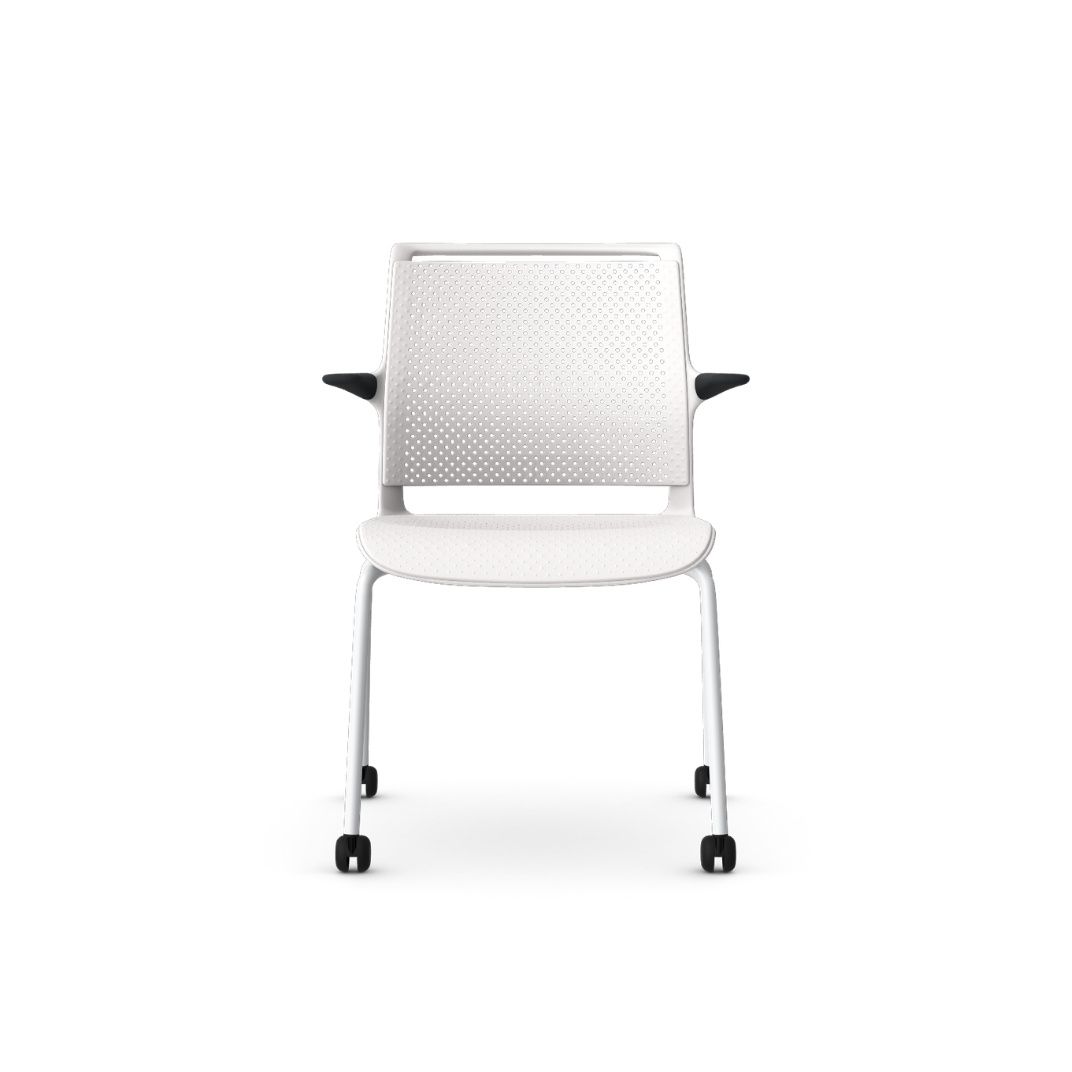 ADL2AC Ad-Lib Four Leg Motion Chair With Plastic Seat and Back With Arms