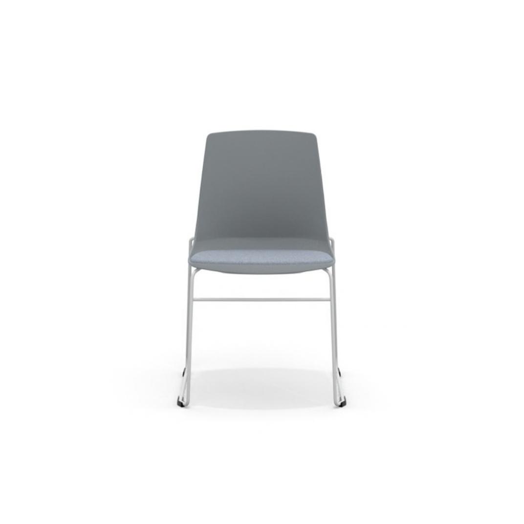 ARL21 Side Chair Skid Frame, Upholstered Seat Pad