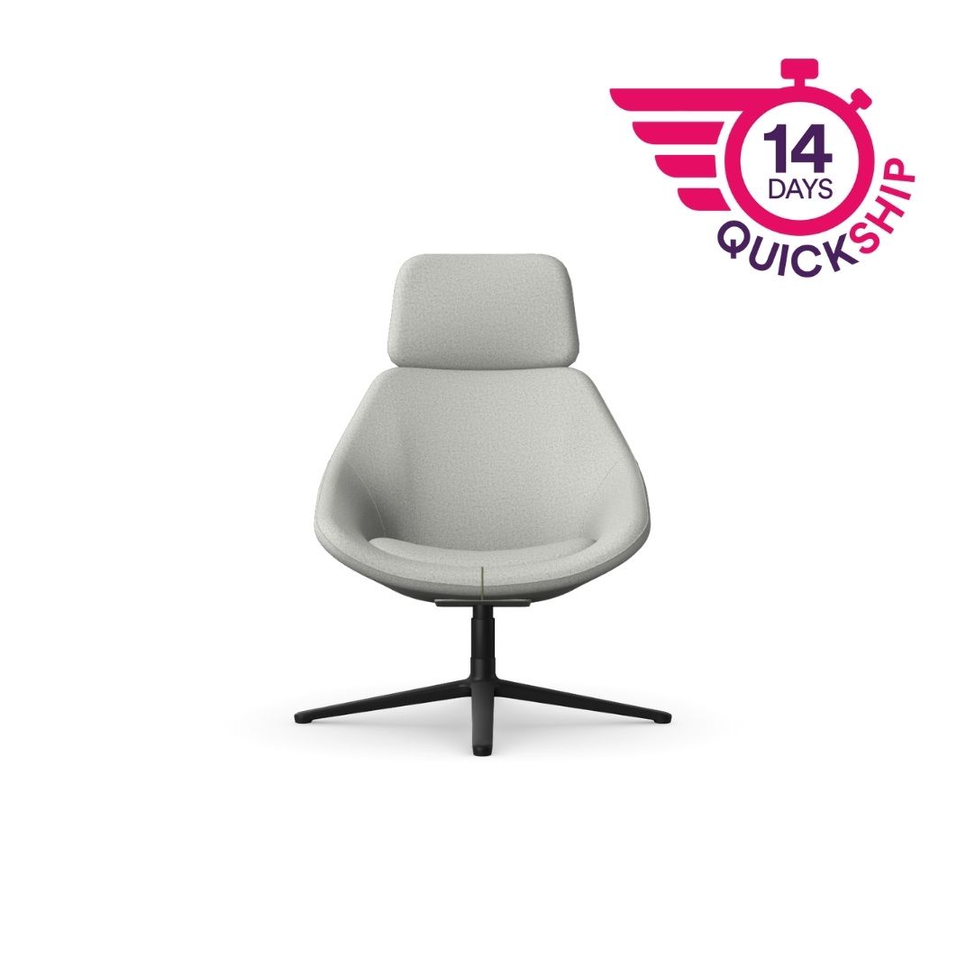 OPN154 - Open Lounge Chair, Aluminium Base With Headrest