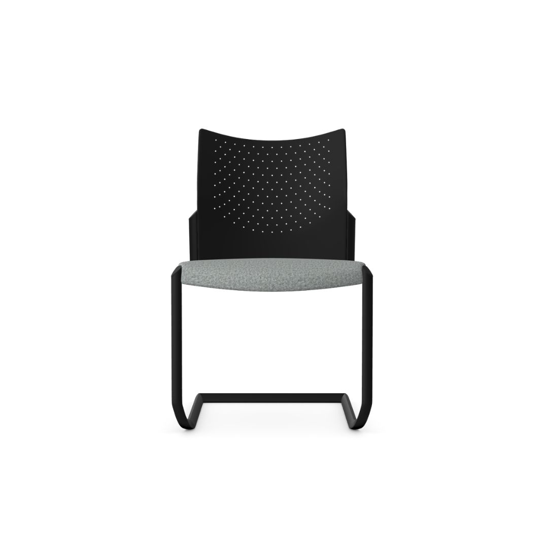 T105 Trillipse Cantilever With Upholstered Seat and Plastic Back, Stacking, Without Arms