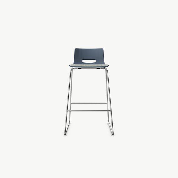 CS10BS Casper High Stool With Upholstered Seat Pan and Skid Frame