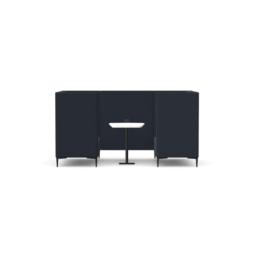 EM2-B Four Seat High Back Booth With Table