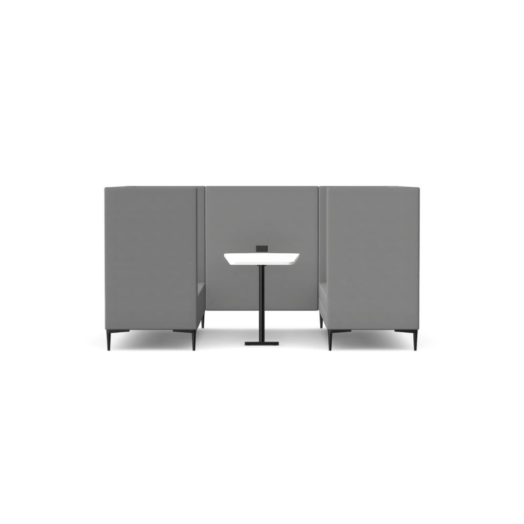 EM3-B Six Seat High Back Booth With Table