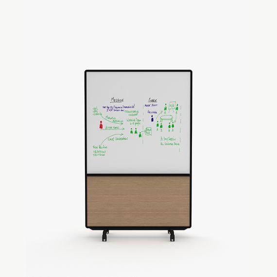 AW2012MMD Adapt Wall with Magnetic Drywipe Upper Panels and MFC Lower Panels