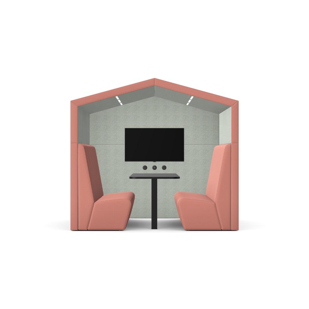 AX-6-R-LL Anex 6 Person Meeting Booth with Linear lights