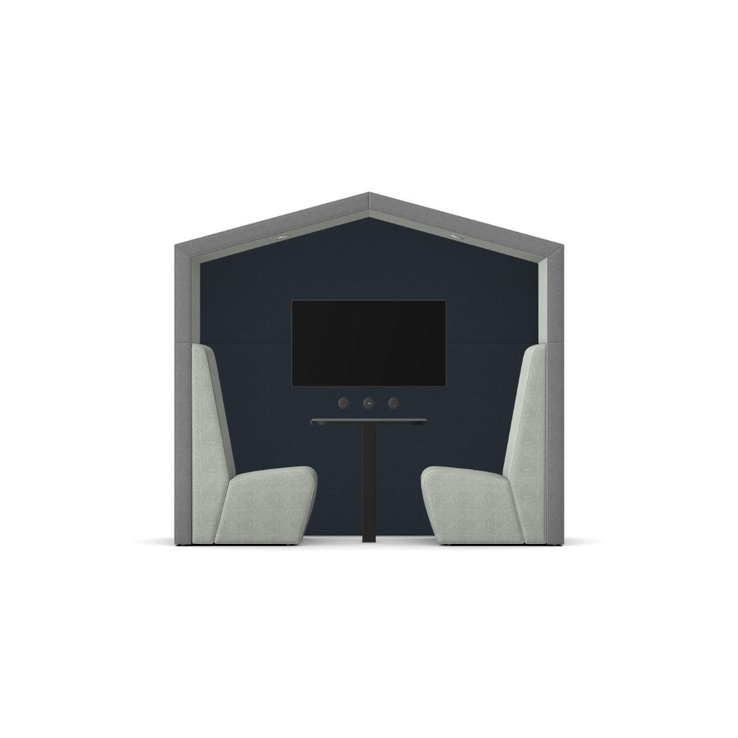 AX-2-R-SL Anex 2 Person Meeting Booth with LED Spot lights