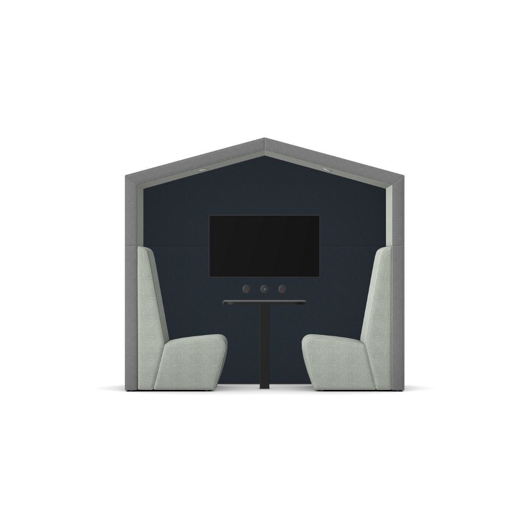 AX-2-R-SL Anex 2 Person Meeting Booth with LED Spot lights