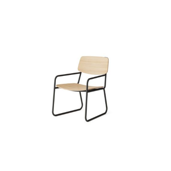 ANTLCU.A.SK Antalya Lounge Chair with Arms and Skid Base