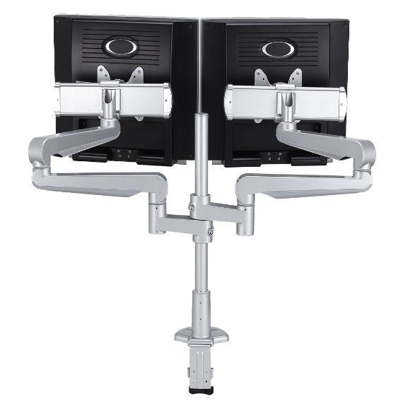 CMS3049S - Ascend Multimount Double Screen with Desk Clamp and Lateral Extension Plates