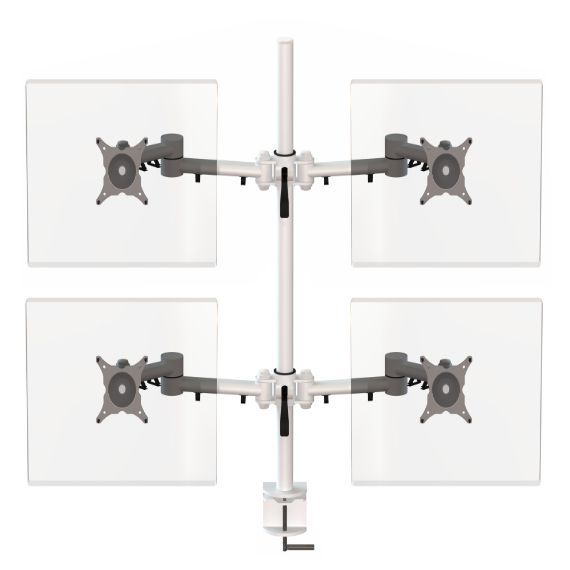 STREAMCOMB11W - Stream Plus Quad Screen Monitor Arm With Clamp Fixing