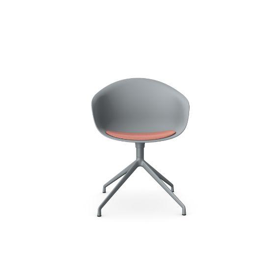 KIN304U1 Kin Tub Chair With 4 Star Swivel Base, Upholstered Seat Pad