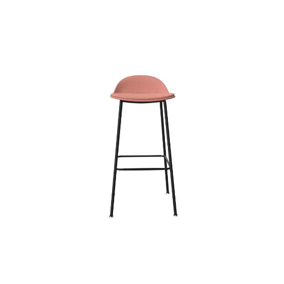 KIN502U3 Low Back Stool With 4 Leg Frame, Upholstered Shell