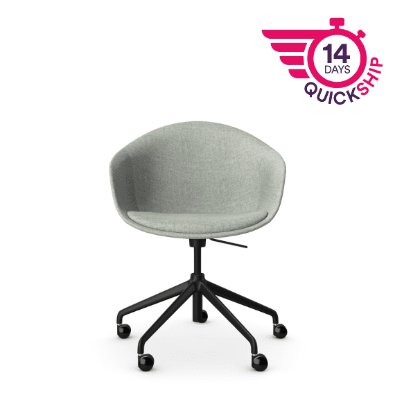 KIN305U3 - Kin Tub Chair, 5 Star Swivel Base with Fully Upholstered Shell