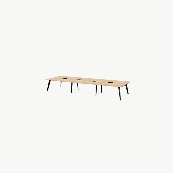 PLMT4816-AB Pailo Rectangular Project Table With Cut Out for Power - 4800mm x 1650mm