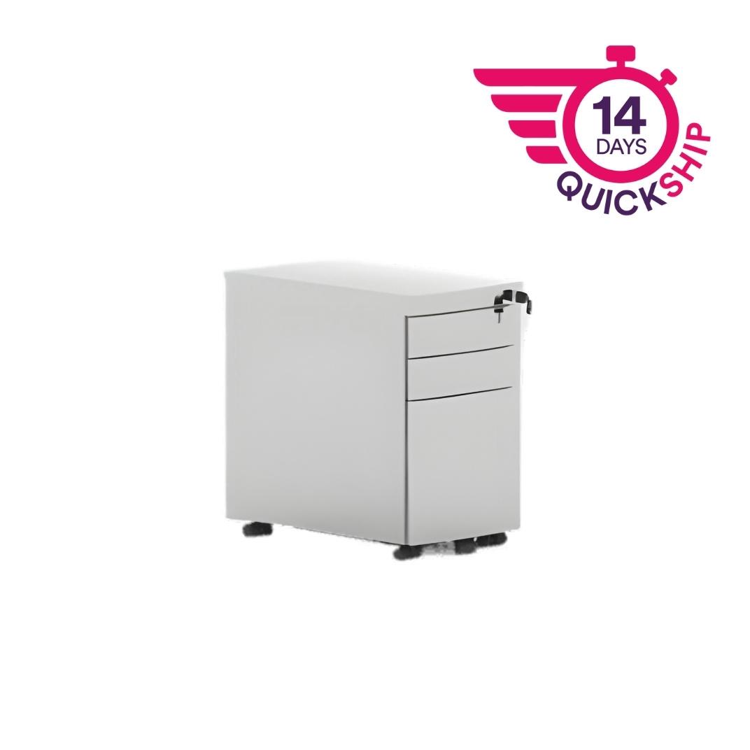 METNP Pedestal Mobile Bow Fronted Steel Locking Narrow