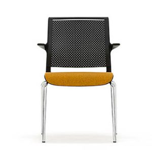 ADL12A Ad-Lib Chair With Upholstered Seat and Plastic Back, With Arms