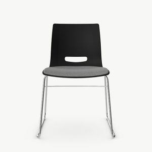 CS3 Casper Side Chair With Upholstered Seat Pan and Skid Base