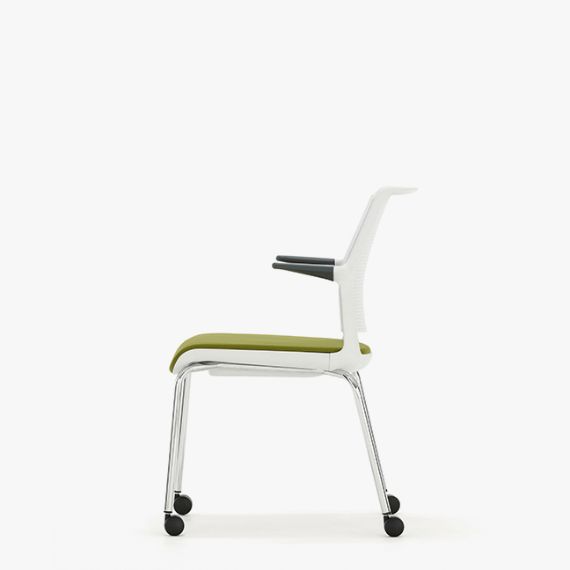 ADL12AC Ad-Lib Four Leg Motion Chair Plastic Back With Upholstered Seat With Arms