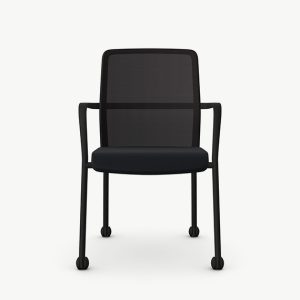 CR7 Circo Motion Conference Chair With Castors, Arms and Upholstered Seat