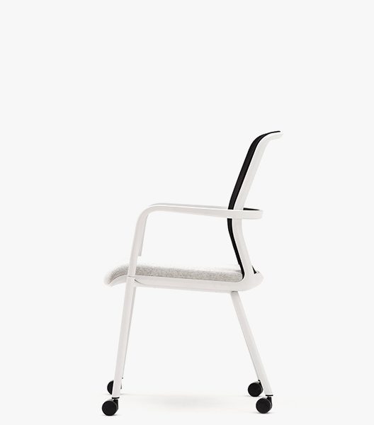 CR7 Circo Motion Conference Chair With Castors, Arms and Upholstered Seat