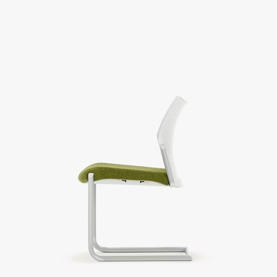T105 Trillipse Cantilever With Upholstered Seat and Plastic Back, Stacking, Without Arms