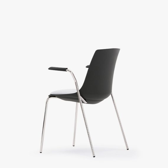 ARL11A Arlo Side Chair With 4 Leg Arm Frame, Upholstered Seat Pad