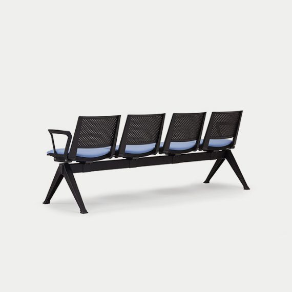 PLU-ASSSSA Pila Beam Four Unit Seat Beam, Upholstered Seat With Arms