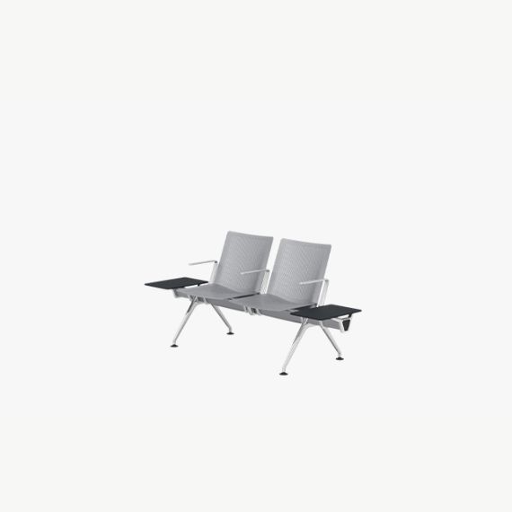 DSTST-2SAHT Destination Steel 2 Seat With 2 Tables and End and Intermediate Arms