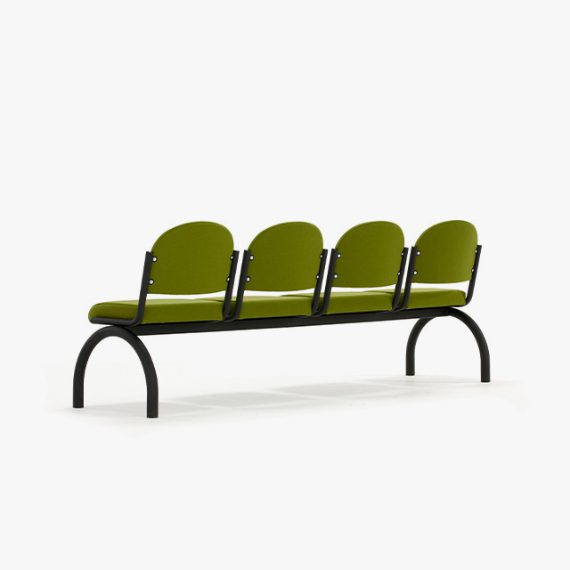 A180-SSSS Public Space Beam Four Unit Beam Seating With No Arms