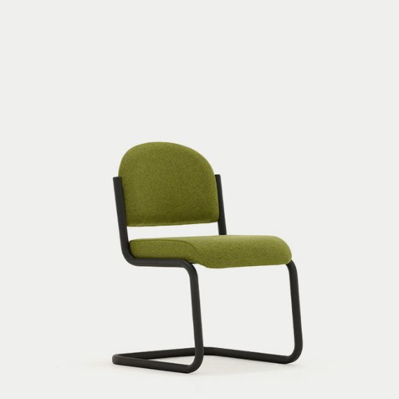 A64 Public Space No Arms Cantilever Frame, Upholstered Seat and Back